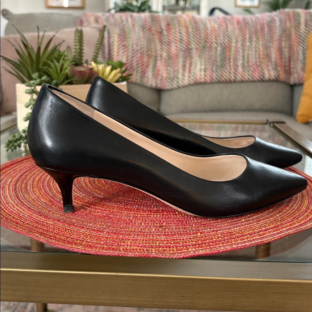 Sleek Black Women's Kitten Heels